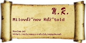 Milovánov Rátold névjegykártya